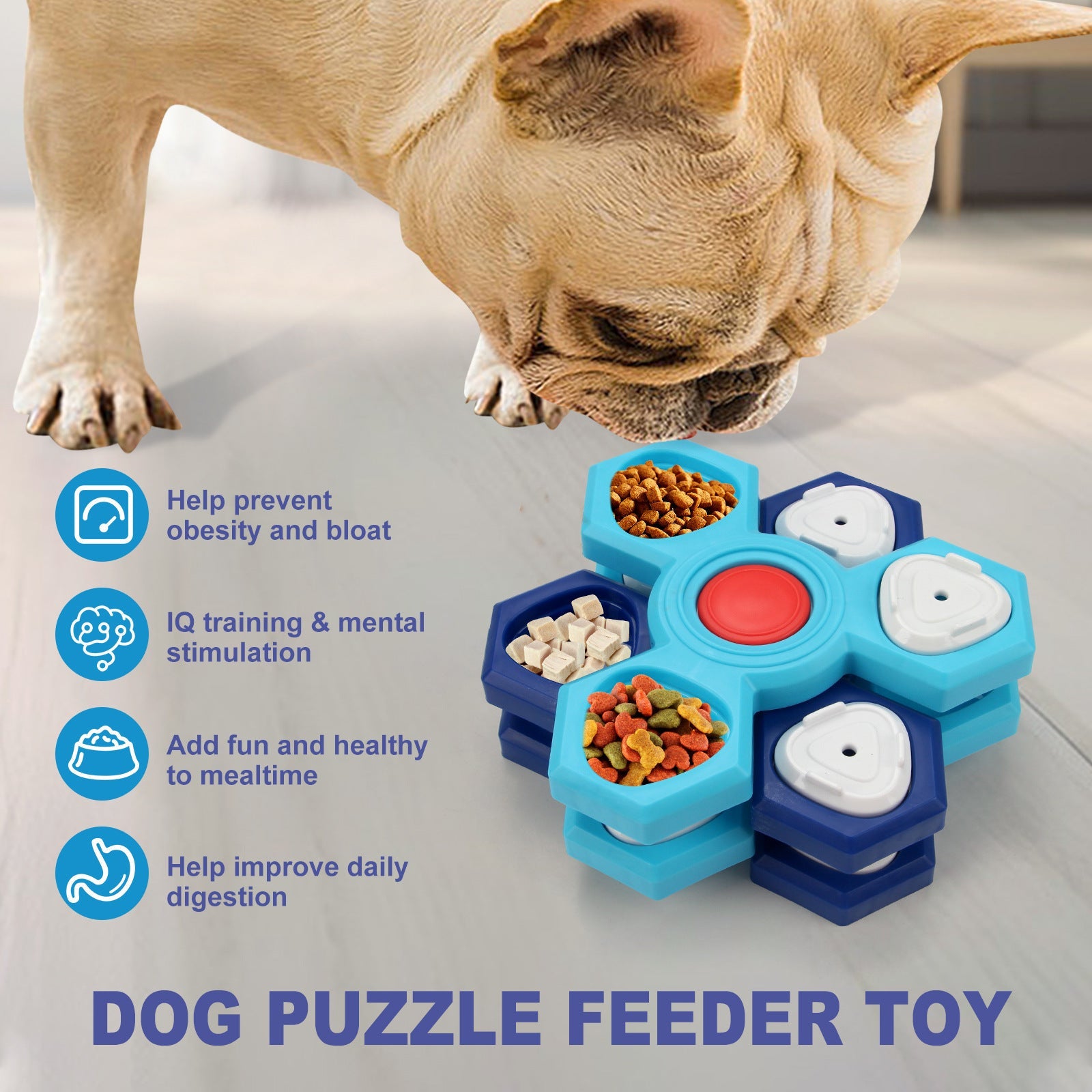 BrainBowl™ – De 4 - Lagen Slow Feeder voor Slim & Gezond Eten - Wooftopia