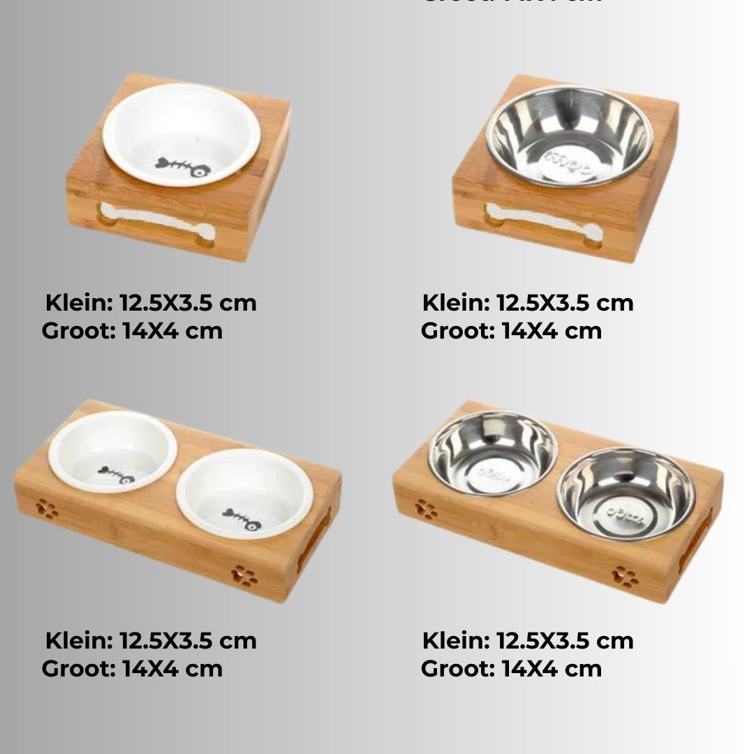 BambooFeast™ Luxe Honden - &amp; Kattenvoerbak – Stijlvol, Duurzaam &amp; Hygiënisch - Wooftopia