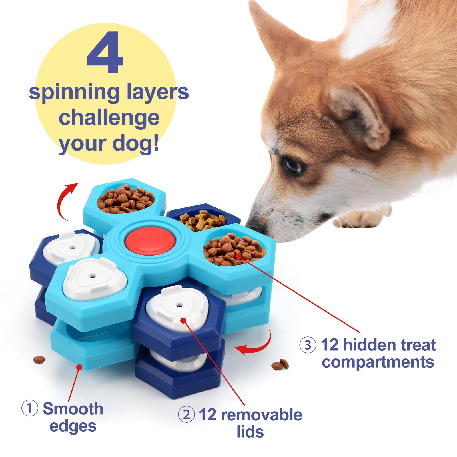 BrainBowl™ – De 4 - Lagen Slow Feeder voor Slim & Gezond Eten - Wooftopia