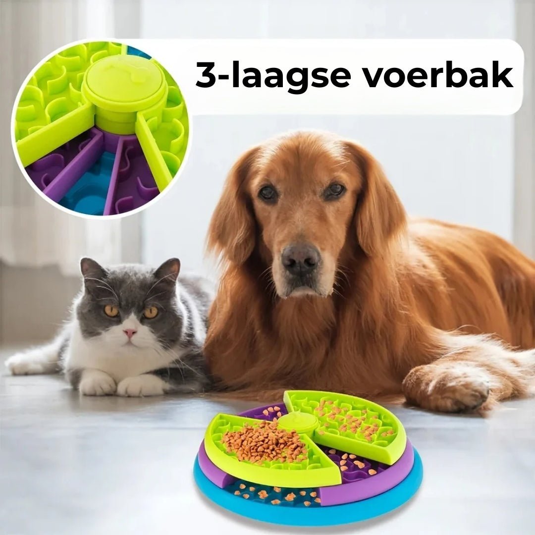 SlowFeast™ Anti - Stik Voerbak – Gezond en Langzaam Eten voor Je Huisdier - Wooftopia